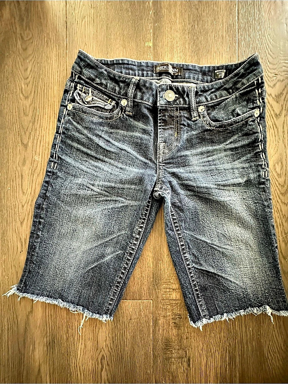 Mek Denim Brigitte Bermuda Denim Shorts Black Size 27
